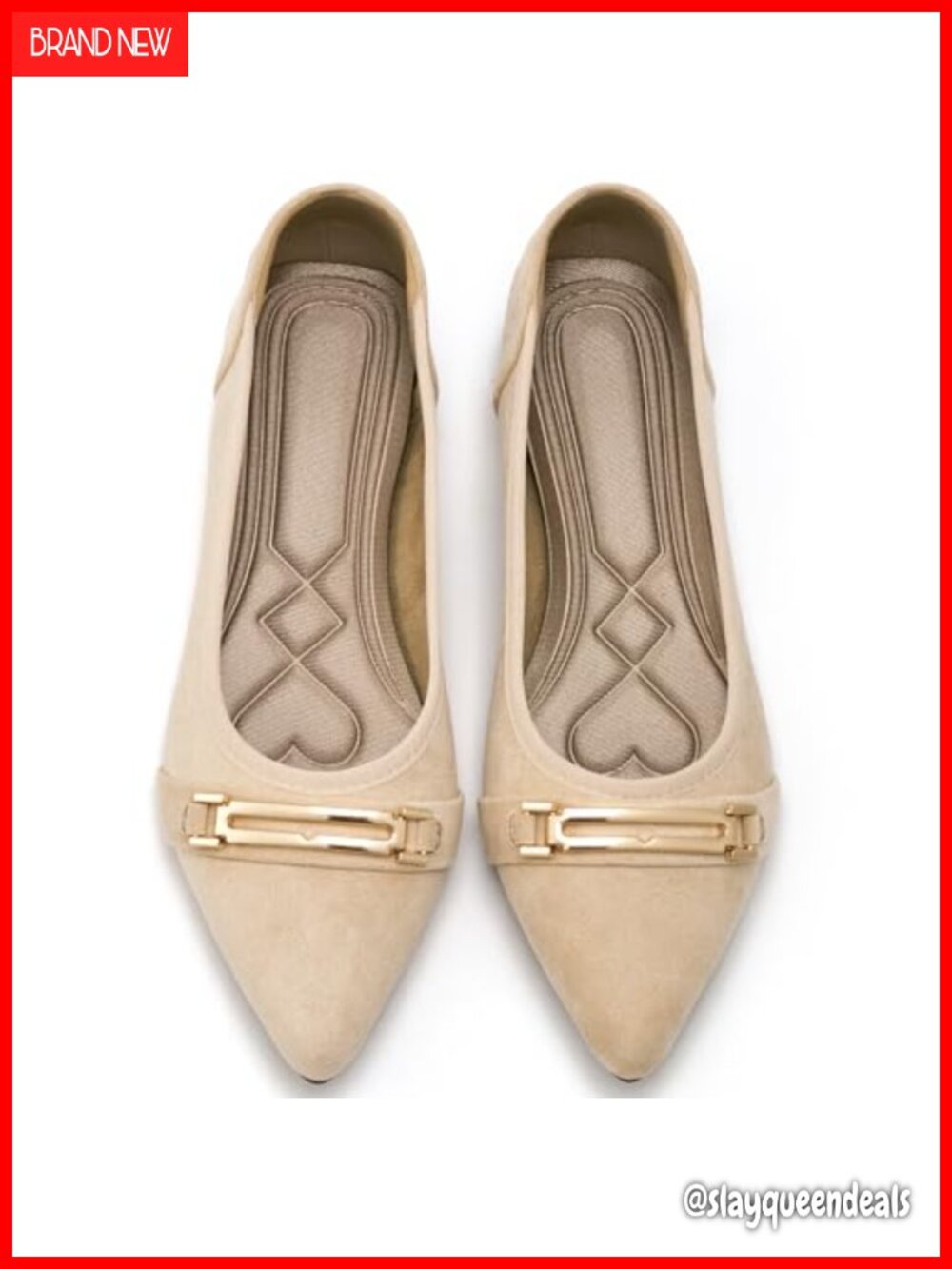 Women's Pointed Toe Ballet Flats Faux Suede Comfort Foldable Work Shoes